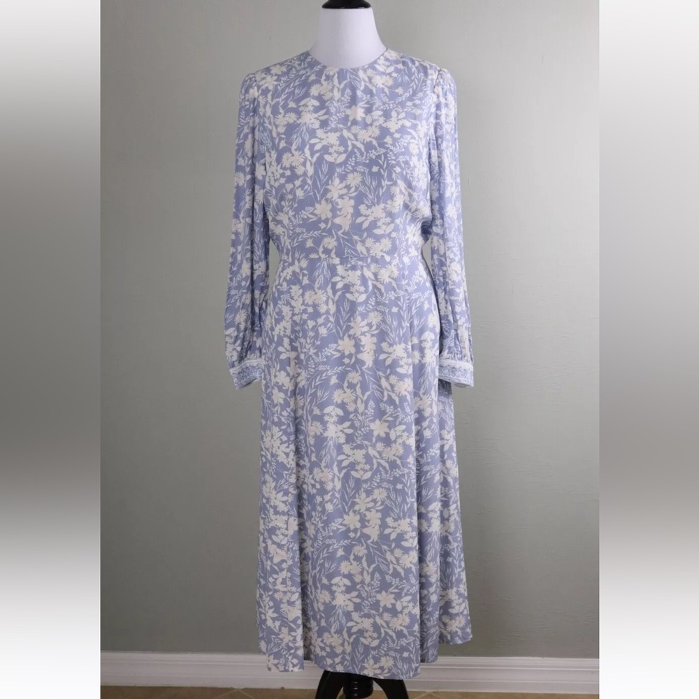 ANTONIO MELANI Lavender and Cream Floral Midi Dress